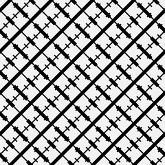 Diagonal coupling patern. Vector same shape. Black and white colors.
