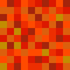 Orange pixel 8 bit pattern. Vector orange colored squares.