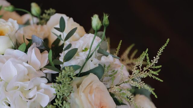 Cool fresh flowers to decorate the indoor space on the holiday. Close-up shootin