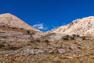 Fototapeta premium View of bare hills in Stara Baska