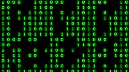 0 Number with 1 Number of ASCII code and concept matrix data style., Loops 4K Animation Background.