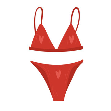 recommend clip art: Red woman swimsuit with hearts.