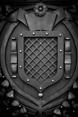 Forged metal gate decorations. Decorating the protective elements of a private estate
