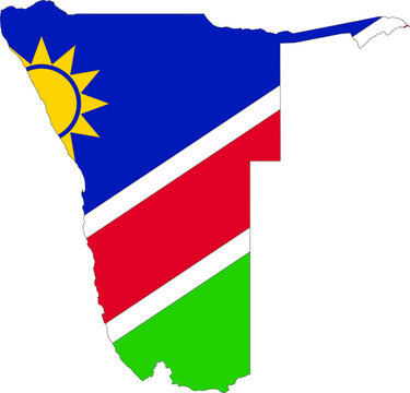 recommend clip art: Simple flat flag map of the Republic of Namibia