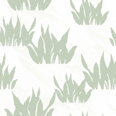 Obraz premium Abstract seamless pattern with leaves. Vector background for various surface. Trendy hand drawn textures.