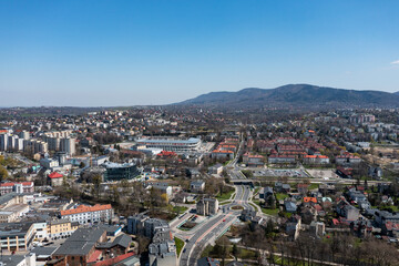 view of the city from above