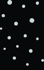 Vector illustration of seamless black dot pattern with different grunge effect rounded spots isolated on white background