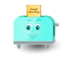 funny toaster good morning blue