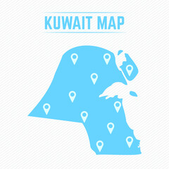 Kuwait Simple Map With Map Icons