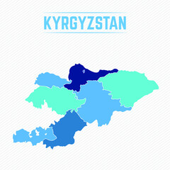 Obraz premium Kyrgyzstan Detailed Map With Regions