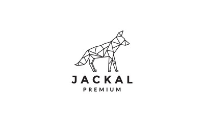 jackal forest animal geometric logo symbol icon vector graphic design illustration - obrazy, fototapety, plakaty