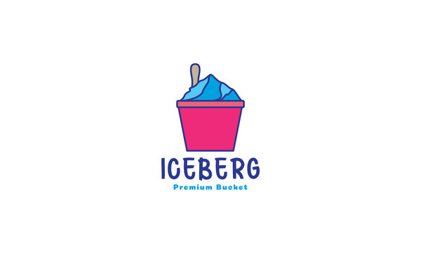 iceberg with ice cream logo vector symbol icon design graphic illustration