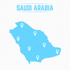 Saudi Arabia Simple Map With Map Icons