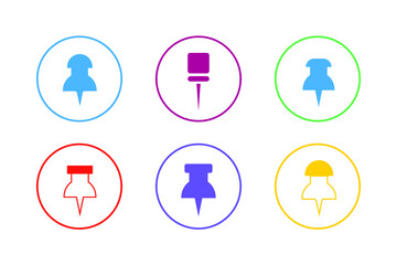 Colorful Pin Icon Set