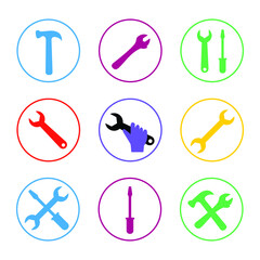 Colorful Tools Icons Set