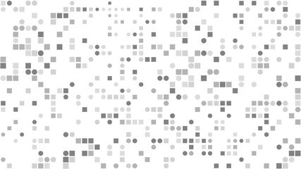 Abstract background of gray dots circles and squares of pixels. The cover. Vector illustration.