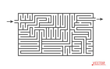 Maze, children's educational, confusing, do not get on the wrong path and find the right one. Template. Vector object isolated background.