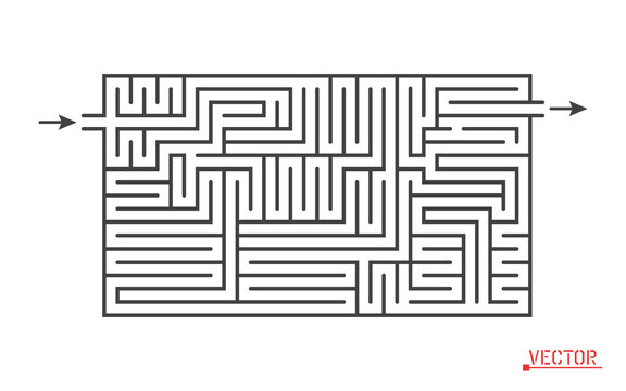 Maze, children's educational, confusing, do not get on the wrong path and find the right one. Template. Vector object isolated background.