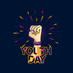Square banner youth day design vector