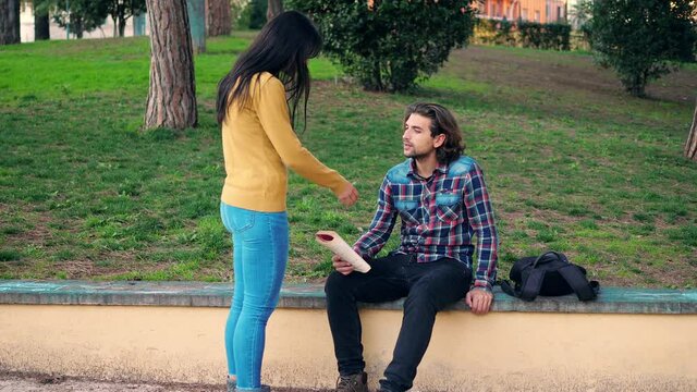 deceptive seduction -girl seduces man and her accomplice steals his backpack