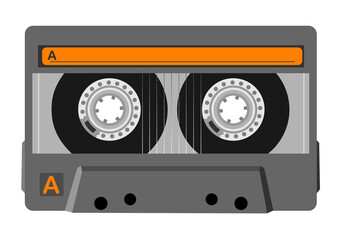 Retro 80s audio cassette tape. Vector
