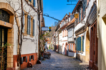 Old town of Neustadt an der Weinstrasse in the Pfalz, Germany - obrazy, fototapety, plakaty