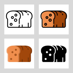 toast icon vector design in filled, thin line, outline and flat style.