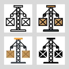 tower crane icon vector design in filled, thin line, outline and flat style. no2