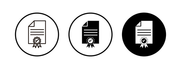 License icons set. Approved or Certified Medal Icon