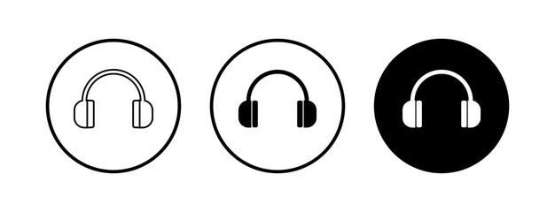 Headphone icons set. Headphone vector icon. Call us. Contact us