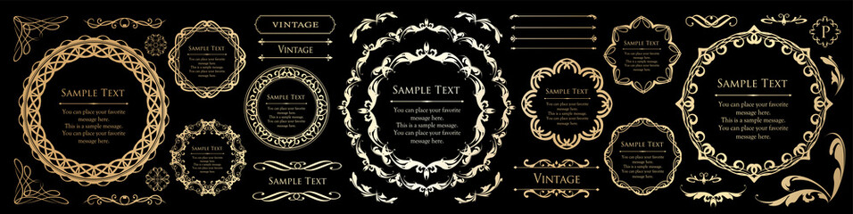 エレガントなフレームデザインセット