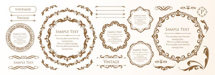 エレガントなフレームデザインセット