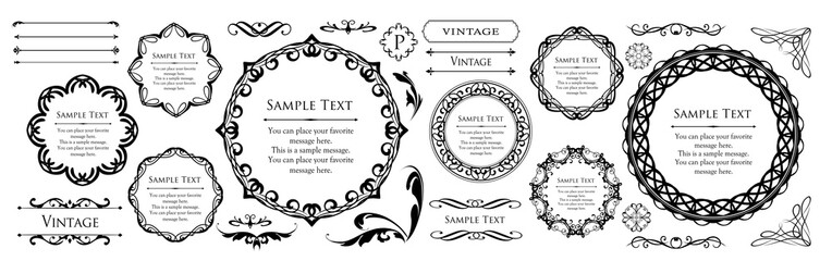 エレガントなフレームデザインセット