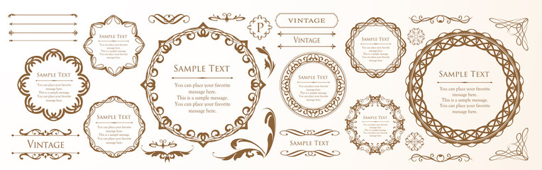 エレガントなフレームデザインセット