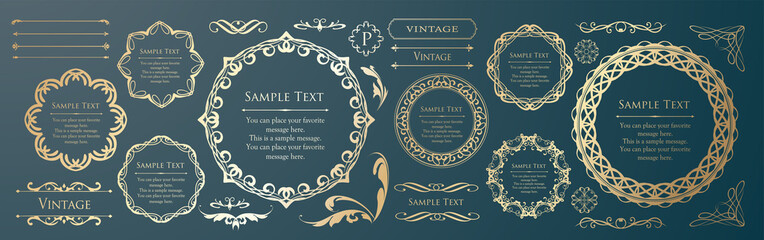 エレガントなフレームデザインセット