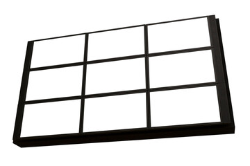 Frame of led television screen isolated on white