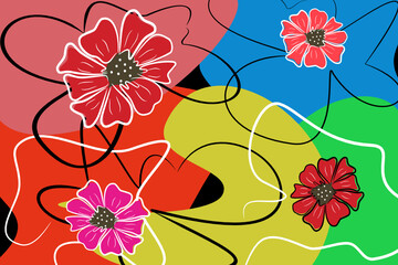 Vintage colorful floral pattern as abstract background in vector pattern.