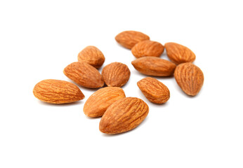 Almonds isolated on white background
