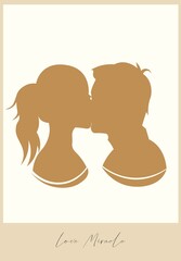 Contemporary love silhouette universal background template.