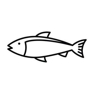 recommend clip art: Fish line icon. Simple outline style. Art, life, sea, pisces concept for template design. Vector illustration isolated on white background. EPS 10.