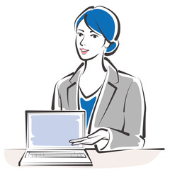 働く女性のベクターイラスト　ビジネスウーマン