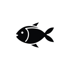 Fish glyph icon. Simple solid style. Art, life, sea, pisces concept for template design. Vector illustration isolated on white background. EPS 10.
