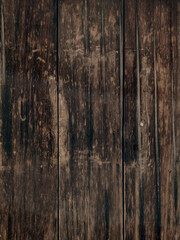 Dark wood texture background. Tinted Wooden surface with natural pattern with vignette. Grunge Wallpaper with unpainted wood texture. Vintage timber horizontal wooden boards background With Copy Space