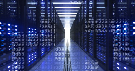 Data Center Computer Racks In Network Security Server Room Cryptocurrency Mining