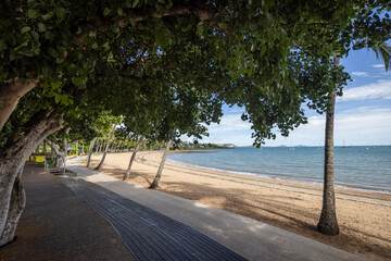 View of the beach at Airlie Beach in Queensland Australia