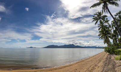 Panoramic view of Cardwell located in Far North Queensland Australia opposite Hinchinbrook Island.