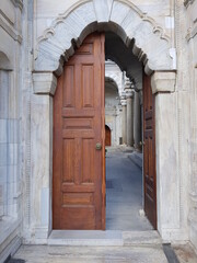 Double door with one side opened