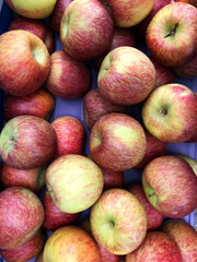 apples for sale at a free market in brazil. Top view