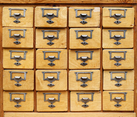 Old wooden cabinet with drawers