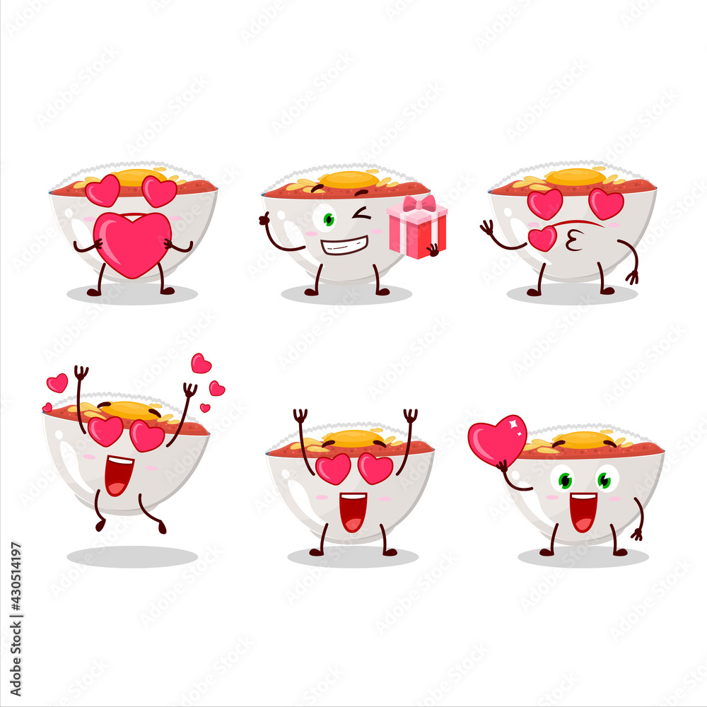 Canvas Prints Gyudon cartoon character with love cute emoticon